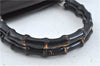 Authentic GUCCI Bamboo Nylon Leather 2way Shoulder Hand Bag Leather Brown J5642