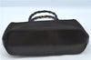 Authentic GUCCI Bamboo Nylon Leather 2way Shoulder Hand Bag Leather Brown J5642