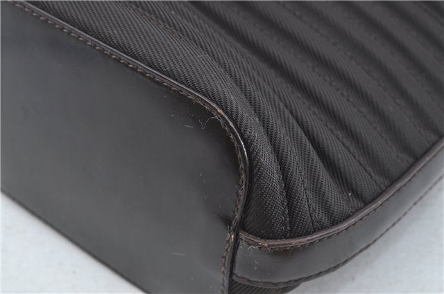 Authentic GUCCI Bamboo Nylon Leather 2way Shoulder Hand Bag Leather Brown J5642