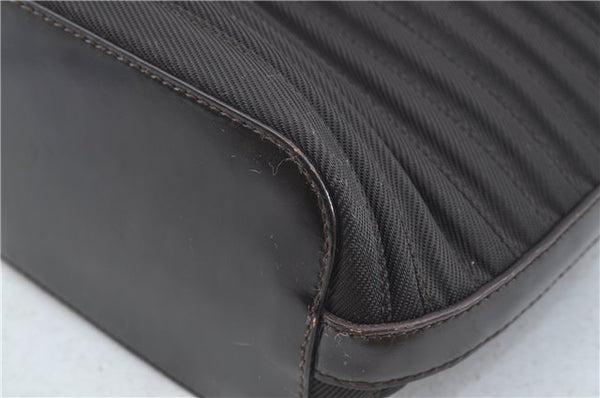 Authentic GUCCI Bamboo Nylon Leather 2way Shoulder Hand Bag Leather Brown J5642