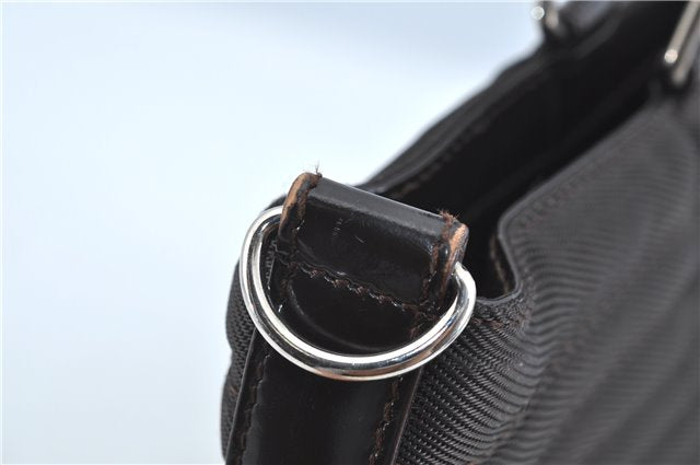 Authentic GUCCI Bamboo Nylon Leather 2way Shoulder Hand Bag Leather Brown J5642