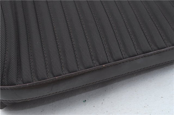 Authentic GUCCI Bamboo Nylon Leather 2way Shoulder Hand Bag Leather Brown J5642