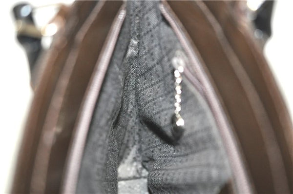 Authentic GUCCI Bamboo Nylon Leather 2way Shoulder Hand Bag Leather Brown J5642