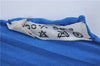 Authentic HERMES Pleats Scarf "LIBERTE EGALITE FRATERNITE" Silk Blue J5643