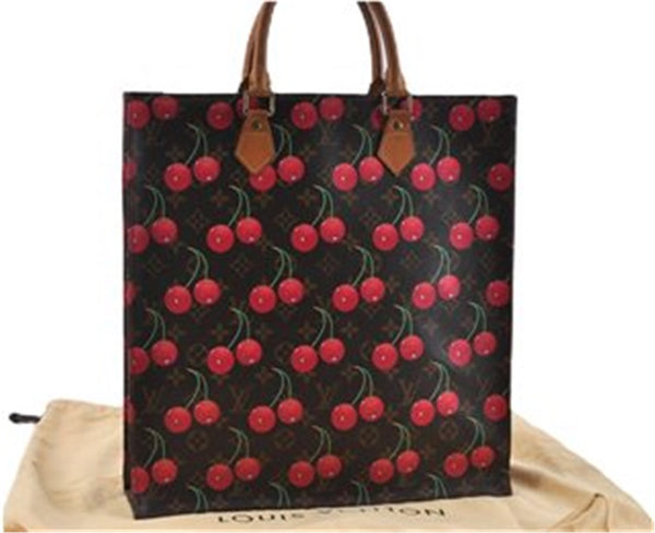 Authentic Louis Vuitton Monogram Cherry Sac Plat Tote Hand Bag M95010 LV J5646