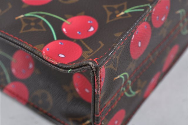 Authentic Louis Vuitton Monogram Cherry Sac Plat Tote Hand Bag M95010 LV J5646