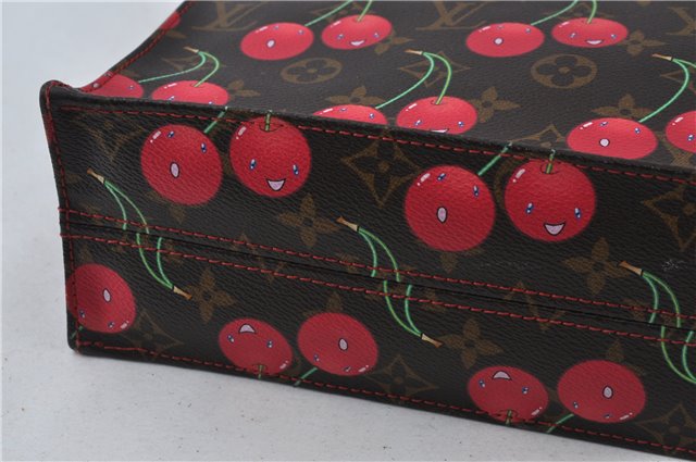 Authentic Louis Vuitton Monogram Cherry Sac Plat Tote Hand Bag M95010 LV J5646