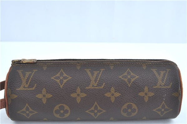 Authentic Louis Vuitton Monogram Trousse Ronde Pen Case Pouch M47630 LV J5651