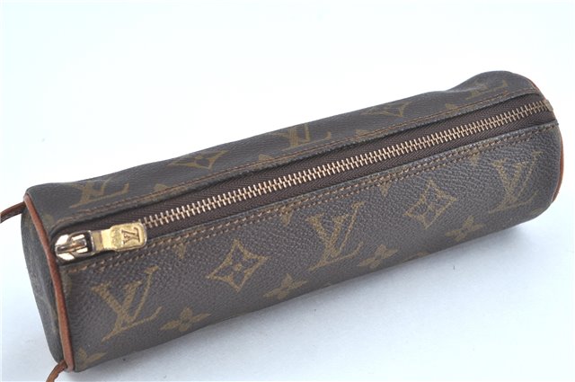 Authentic Louis Vuitton Monogram Trousse Ronde Pen Case Pouch M47630 LV J5651