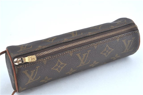 Authentic Louis Vuitton Monogram Trousse Ronde Pen Case Pouch M47630 LV J5651