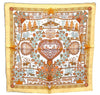 Auth HERMES Petit Carre 40 Scarf Handkerchief "Decoupages" Silk Yellow J5653