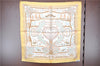 Auth HERMES Petit Carre 40 Scarf Handkerchief "Decoupages" Silk Yellow J5653