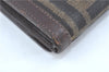 Authentic FENDI Zucca Bifold Wallet Purse Canvas Leather Brown Black J5672