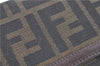 Authentic FENDI Zucca Bifold Wallet Purse Canvas Leather Brown Black J5672
