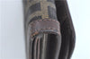 Authentic FENDI Zucca Bifold Wallet Purse Canvas Leather Brown Black J5672