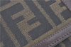 Authentic FENDI Zucca Bifold Wallet Purse Canvas Leather Brown Black J5672