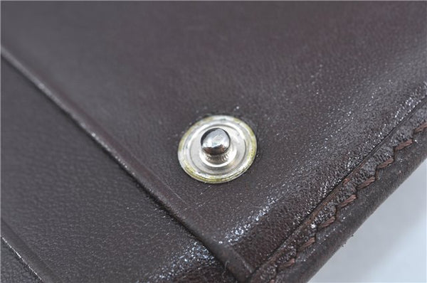 Authentic FENDI Zucca Bifold Wallet Purse Canvas Leather Brown Black J5672