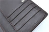 Authentic FENDI Zucca Bifold Wallet Purse Canvas Leather Brown Black J5672
