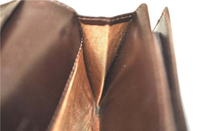 Authentic FENDI Zucca Bifold Wallet Purse Canvas Leather Brown Black J5672
