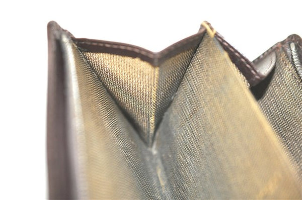 Authentic FENDI Zucca Bifold Wallet Purse Canvas Leather Brown Black J5672