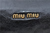 Authentic MIU MIU Ribbon Leather Chain Shoulder Cross Body Bag Purse Black J5687