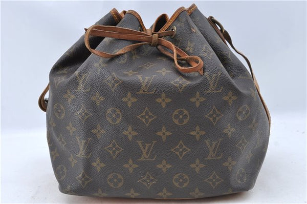 Authentic Louis Vuitton Monogram Petit Noe M42226 Shoulder Drawstring Bag J5701