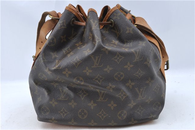 Authentic Louis Vuitton Monogram Petit Noe M42226 Shoulder Drawstring Bag J5701