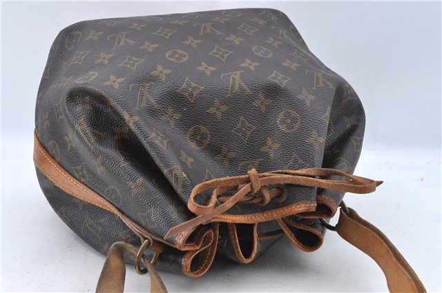 Authentic Louis Vuitton Monogram Petit Noe M42226 Shoulder Drawstring Bag J5701