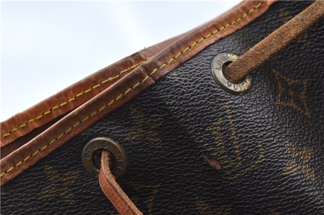 Authentic Louis Vuitton Monogram Petit Noe M42226 Shoulder Drawstring Bag J5701
