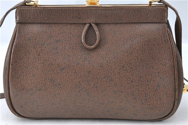Authentic GUCCI Shoulder Cross Body Bag Purse Leather Brown J5709