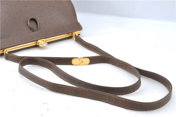 Authentic GUCCI Shoulder Cross Body Bag Purse Leather Brown J5709