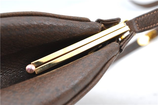 Authentic GUCCI Shoulder Cross Body Bag Purse Leather Brown J5709