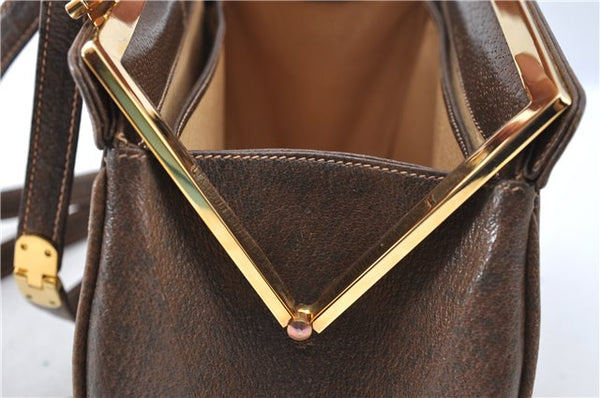 Authentic GUCCI Shoulder Cross Body Bag Purse Leather Brown J5709