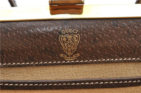 Authentic GUCCI Shoulder Cross Body Bag Purse Leather Brown J5709