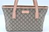Authentic GUCCI GG Supreme Shoulder Tote Bag PVC Leather 181086 Brown Pink J5712