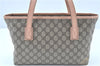 Authentic GUCCI GG Supreme Shoulder Tote Bag PVC Leather 181086 Brown Pink J5712