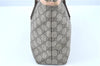 Authentic GUCCI GG Supreme Shoulder Tote Bag PVC Leather 181086 Brown Pink J5712