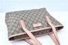 Authentic GUCCI GG Supreme Shoulder Tote Bag PVC Leather 181086 Brown Pink J5712