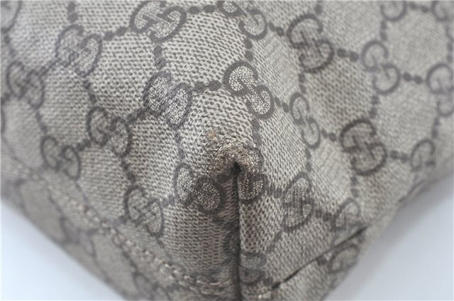 Authentic GUCCI GG Supreme Shoulder Tote Bag PVC Leather 181086 Brown Pink J5712