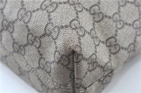 Authentic GUCCI GG Supreme Shoulder Tote Bag PVC Leather 181086 Brown Pink J5712