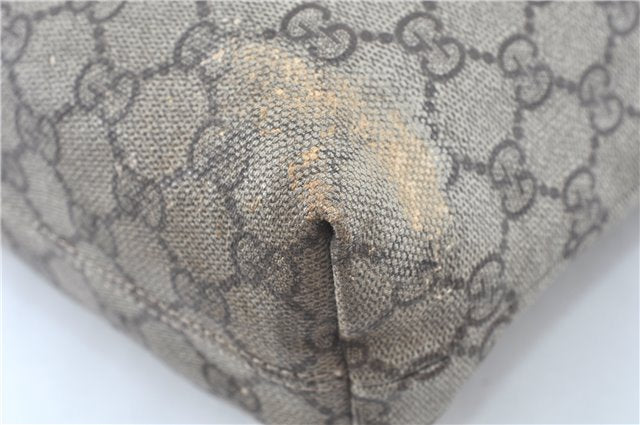 Authentic GUCCI GG Supreme Shoulder Tote Bag PVC Leather 181086 Brown Pink J5712