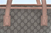 Authentic GUCCI GG Supreme Shoulder Tote Bag PVC Leather 181086 Brown Pink J5712