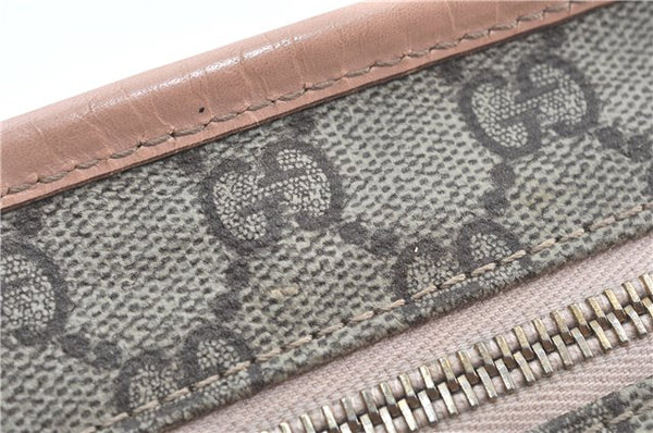 Authentic GUCCI GG Supreme Shoulder Tote Bag PVC Leather 181086 Brown Pink J5712