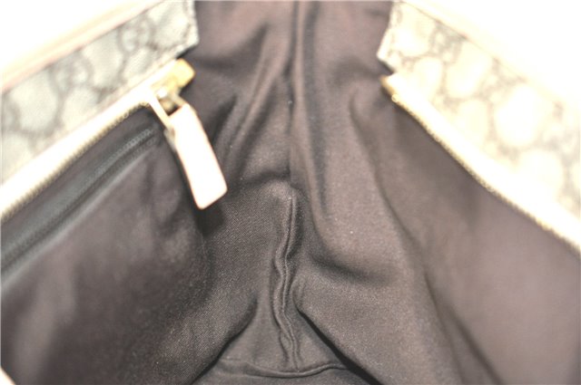 Authentic GUCCI GG Supreme Shoulder Tote Bag PVC Leather 181086 Brown Pink J5712