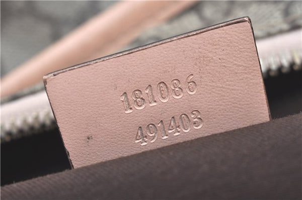 Authentic GUCCI GG Supreme Shoulder Tote Bag PVC Leather 181086 Brown Pink J5712