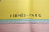 Auth HERMES Carre 90 Scarf "LES VOITURES A TRANSFORMATION" Silk Brown Box J5718