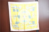 Auth HERMES Carre 90 Scarf "LES VOITURES A TRANSFORMATION" Silk Brown Box J5718