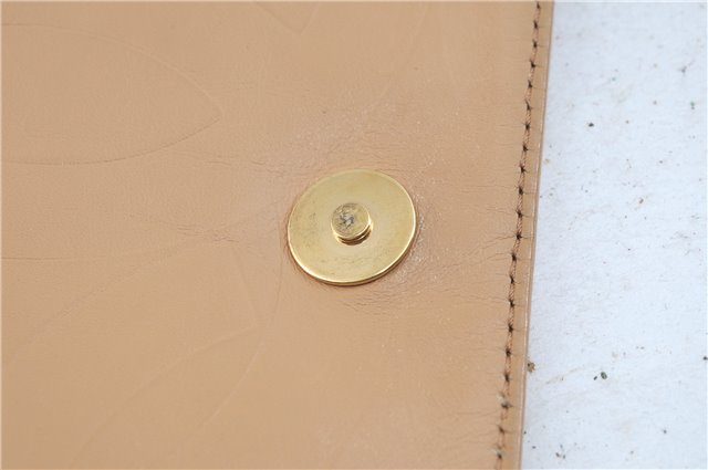 Authentic CHANEL Leather CC Logo Shoulder Cross Body Bag Purse Beige J5719