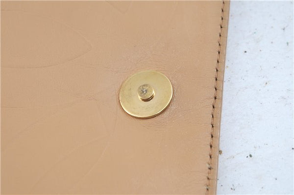Authentic CHANEL Leather CC Logo Shoulder Cross Body Bag Purse Beige J5719
