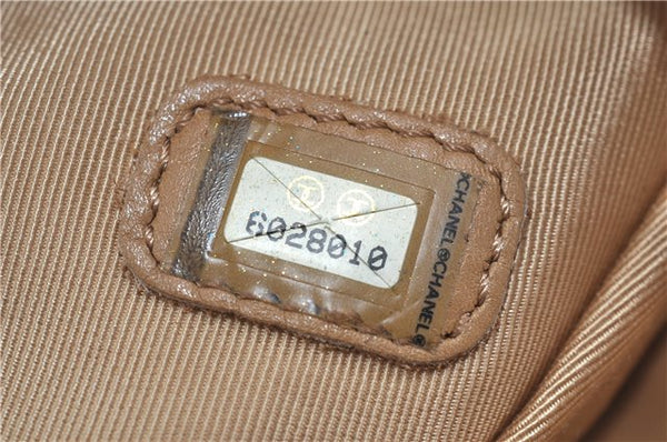 Authentic CHANEL Leather CC Logo Shoulder Cross Body Bag Purse Beige J5719